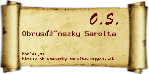 Obrusánszky Sarolta névjegykártya